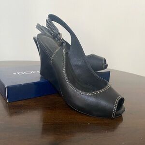 Donald J. Pliner Black Slingback Wedges